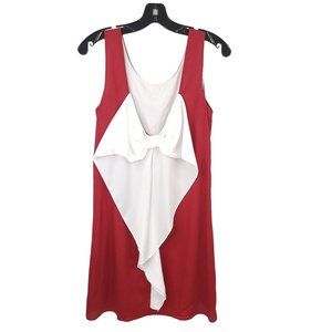 Newbury Kustom Cocktail Dress Womens Size S Sleeveless Crimson White Bow Lined